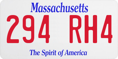 MA license plate 294RH4