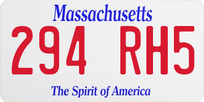 MA license plate 294RH5