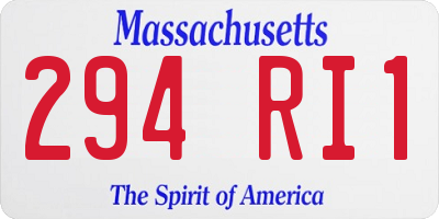 MA license plate 294RI1