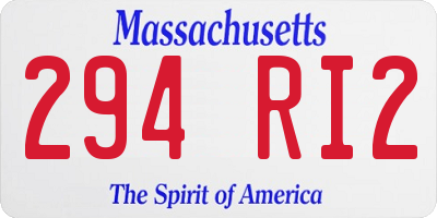 MA license plate 294RI2