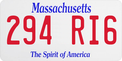 MA license plate 294RI6