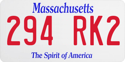 MA license plate 294RK2