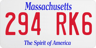 MA license plate 294RK6
