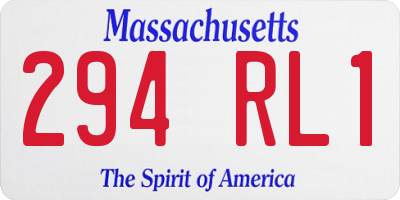 MA license plate 294RL1