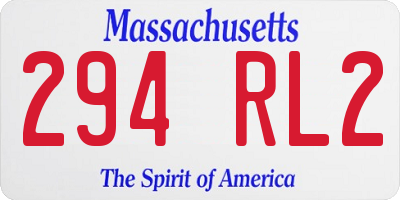 MA license plate 294RL2