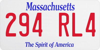 MA license plate 294RL4