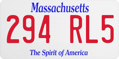 MA license plate 294RL5