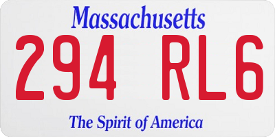 MA license plate 294RL6