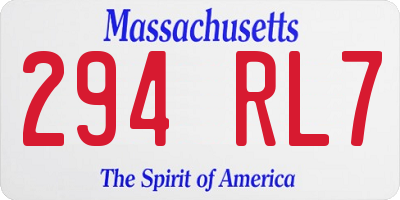 MA license plate 294RL7