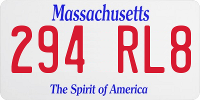 MA license plate 294RL8