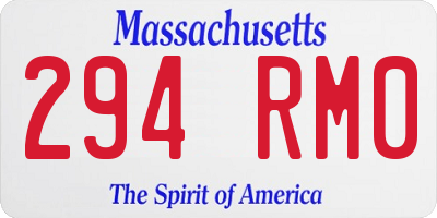 MA license plate 294RM0