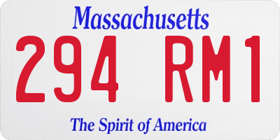 MA license plate 294RM1
