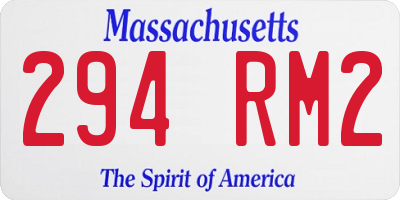 MA license plate 294RM2