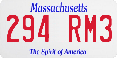MA license plate 294RM3