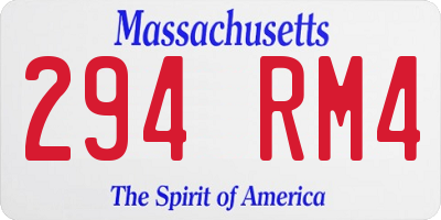 MA license plate 294RM4