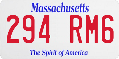 MA license plate 294RM6