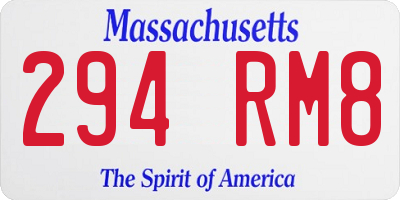 MA license plate 294RM8