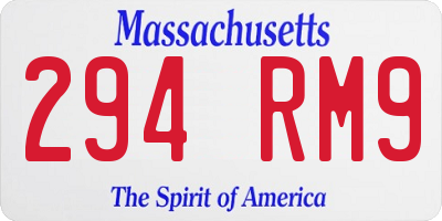 MA license plate 294RM9