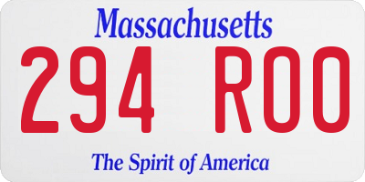 MA license plate 294RO0