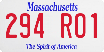 MA license plate 294RO1