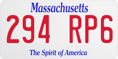 MA license plate 294RP6