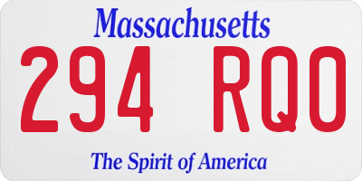 MA license plate 294RQ0