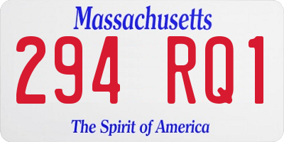 MA license plate 294RQ1