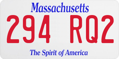 MA license plate 294RQ2