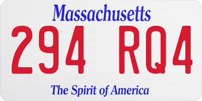 MA license plate 294RQ4