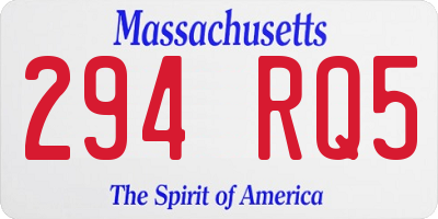 MA license plate 294RQ5