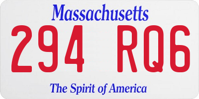 MA license plate 294RQ6