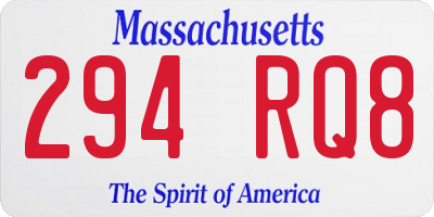 MA license plate 294RQ8