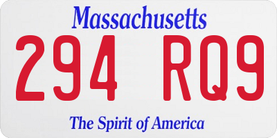 MA license plate 294RQ9
