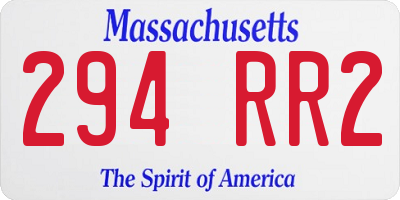 MA license plate 294RR2