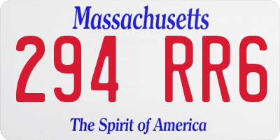 MA license plate 294RR6