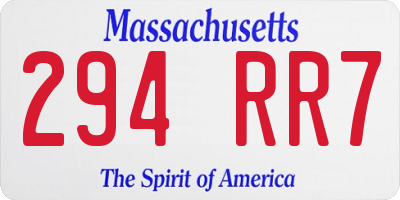 MA license plate 294RR7