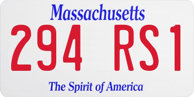 MA license plate 294RS1