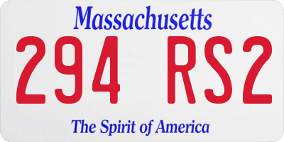 MA license plate 294RS2