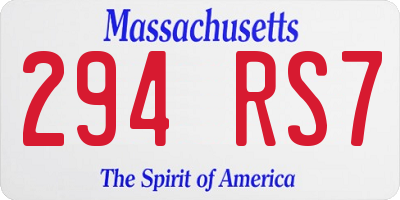 MA license plate 294RS7