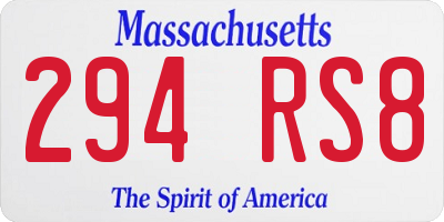 MA license plate 294RS8