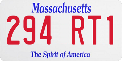 MA license plate 294RT1