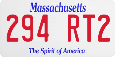 MA license plate 294RT2