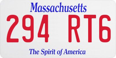 MA license plate 294RT6