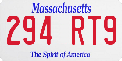 MA license plate 294RT9