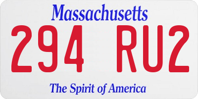 MA license plate 294RU2