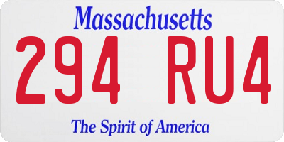 MA license plate 294RU4