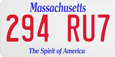 MA license plate 294RU7