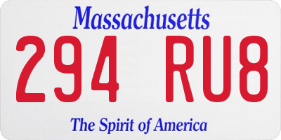 MA license plate 294RU8