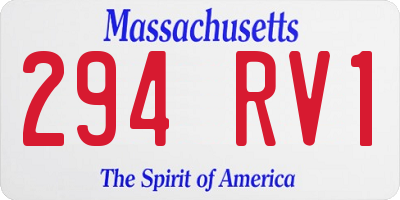 MA license plate 294RV1