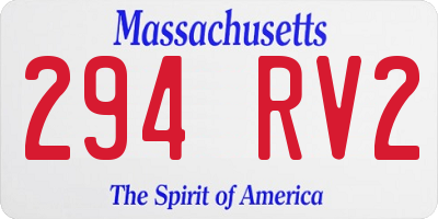 MA license plate 294RV2